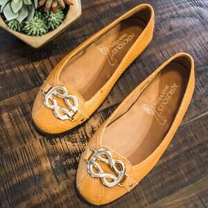 Aerosoles High Bet Yellow Snake Print Flats